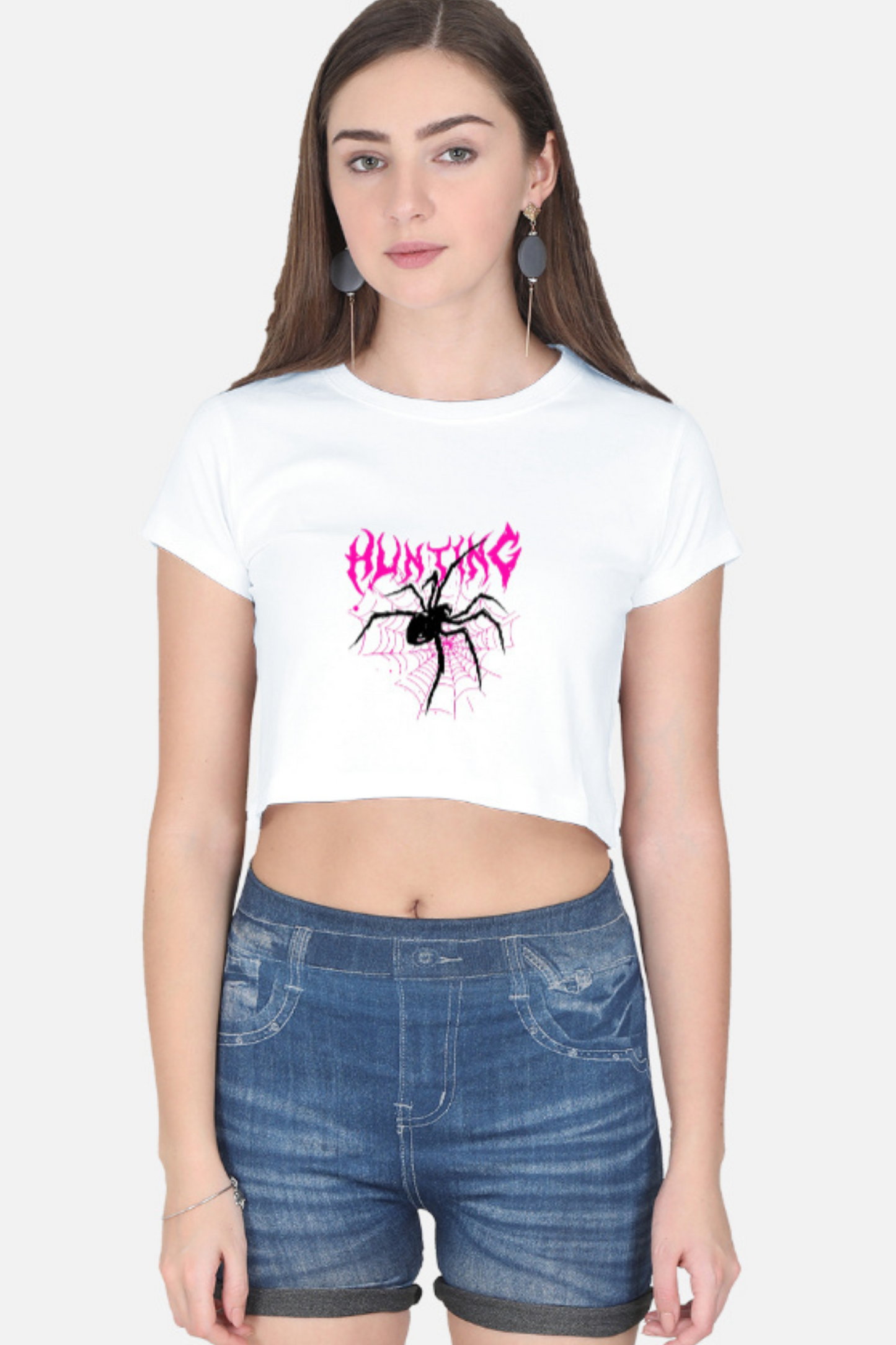 Hunting Spider Crop Tee – Webbed in Attitude