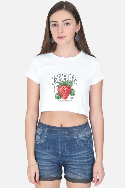 STRAWBERRY FESTIVAL Vintage Graphic Crop Tee