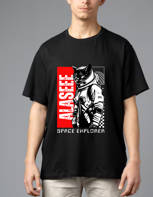 Alaseee Space Explorer Oversized Tee – Cosmic Cat Edition