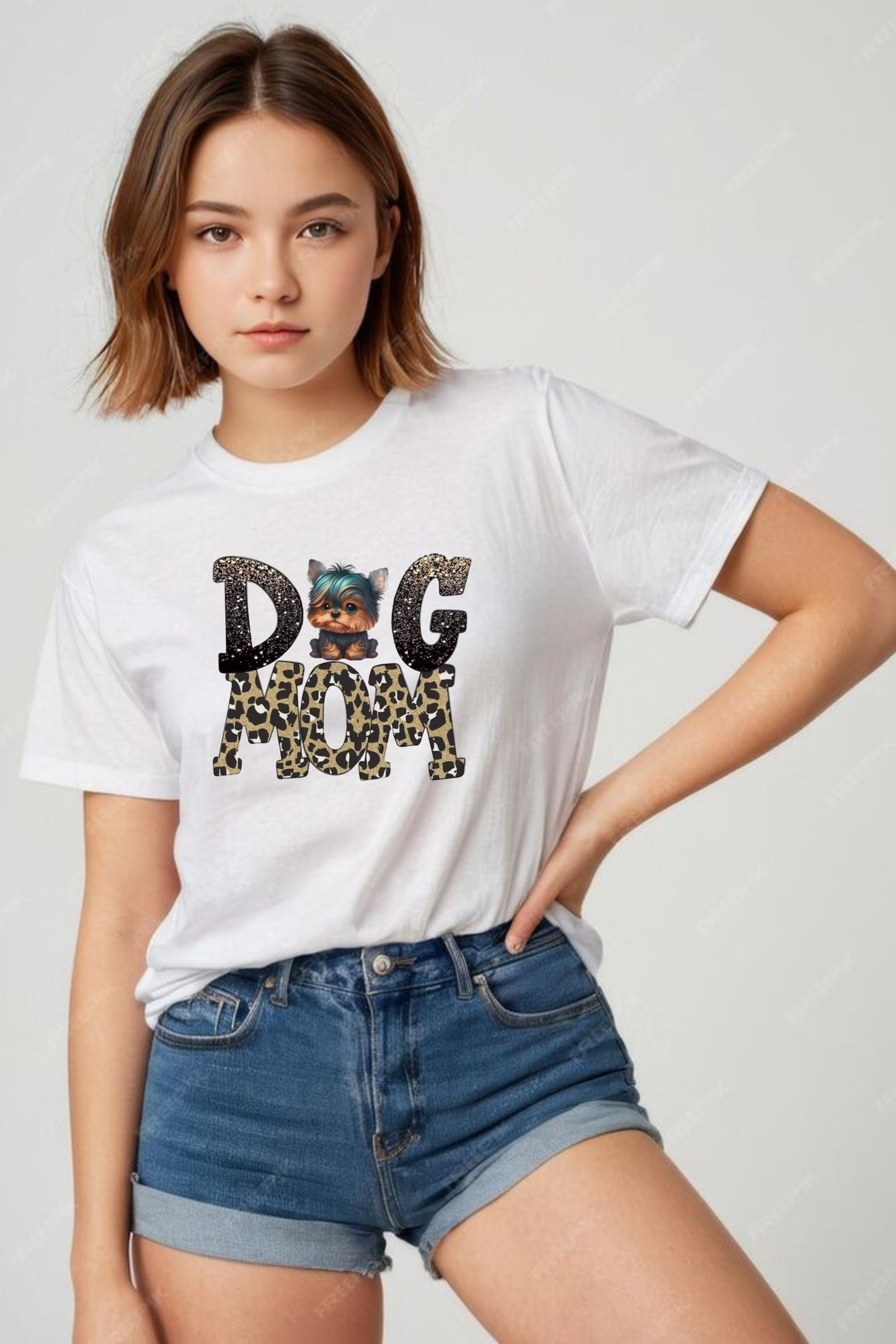 Dog Mom Leopard Print Tee