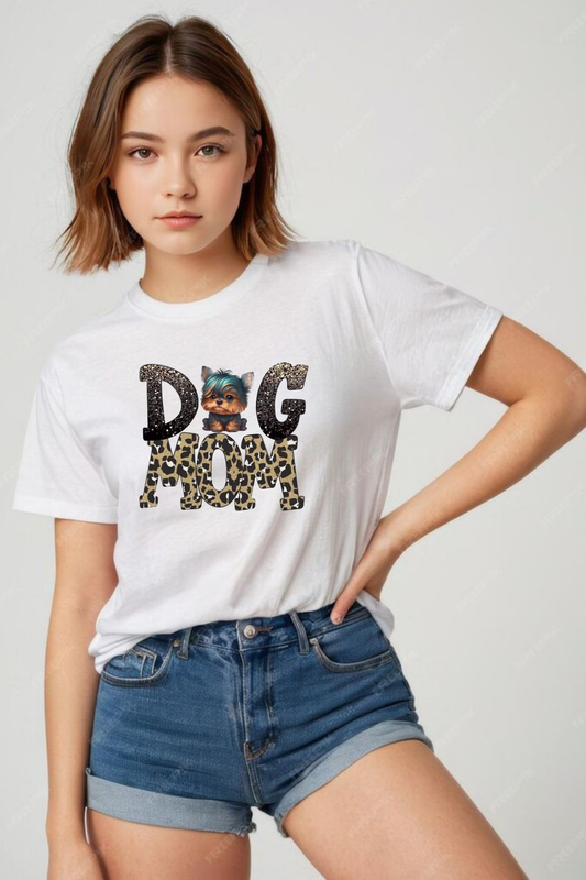 Dog Mom Leopard Print Tee