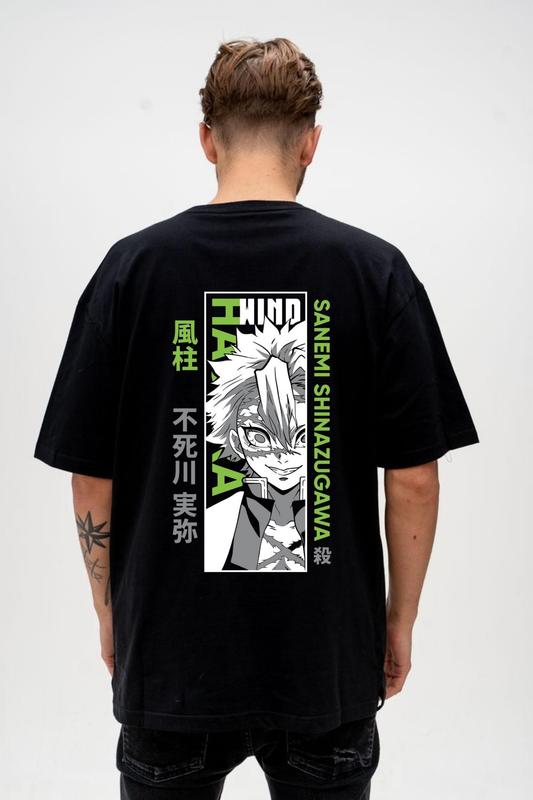 Wind Hashira Oversized Tee – Sanemi Shinazugawa Edition
