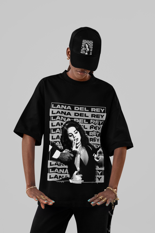 Lana Del Rey Monochrome Oversized Graphic T-shirt