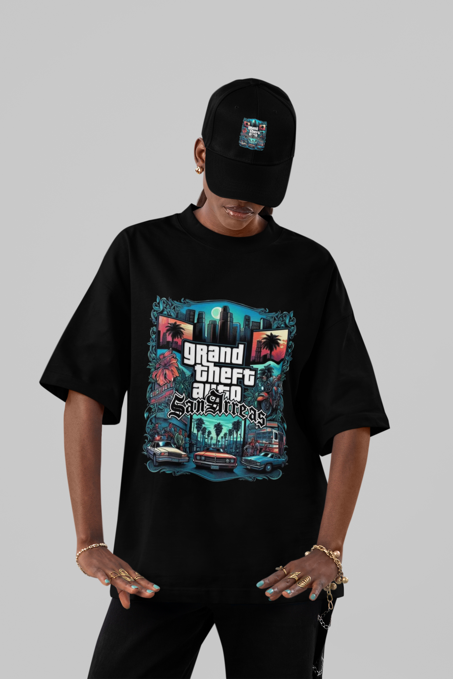 Alaseee x GTA San Andreas – Retro Gaming Oversized Tee