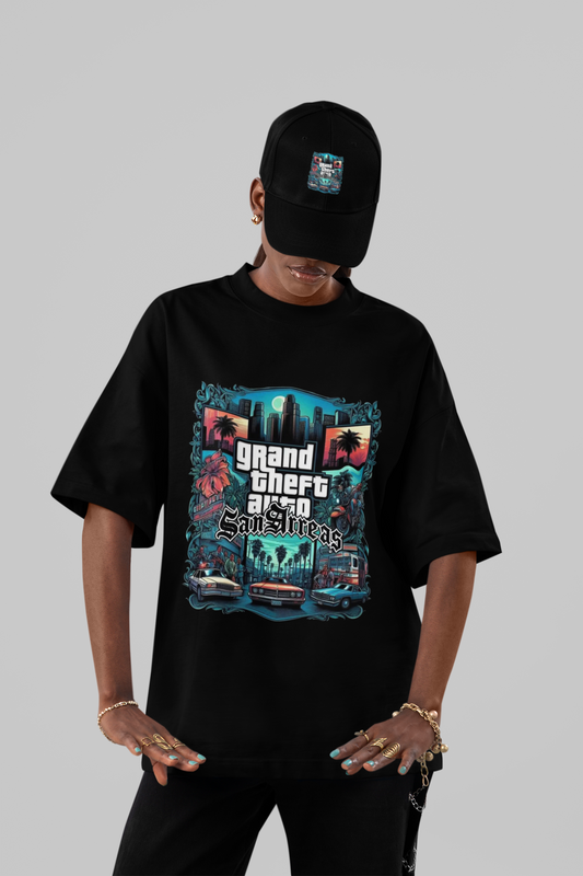 Alaseee x GTA San Andreas – Retro Gaming Oversized Tee