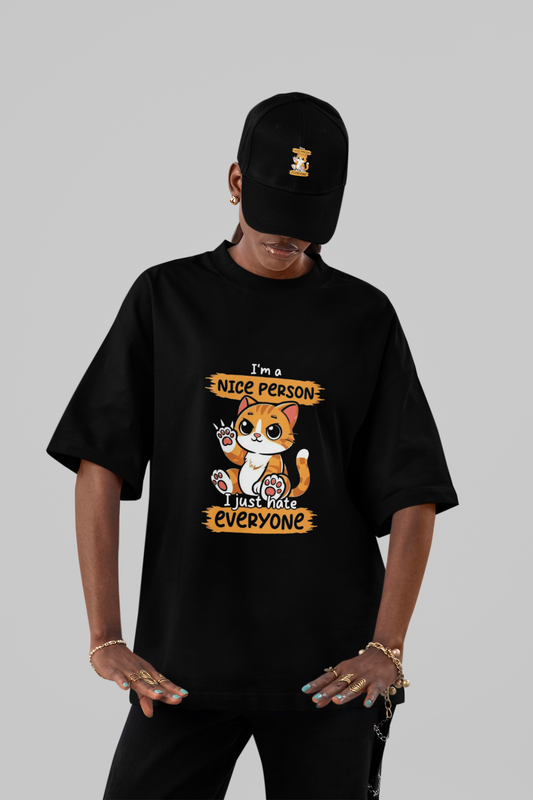 Nice Person Cat Tee – Anti-Social Edition