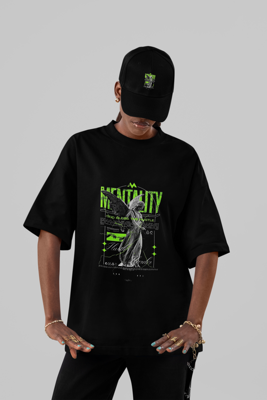 Mentality Oversized Graphic Tee – Hustle in Neon