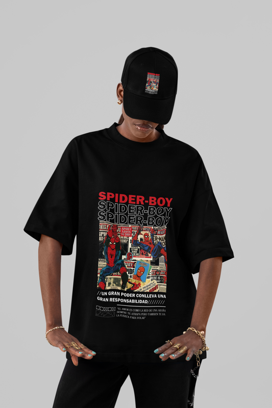 Spider-Boy Oversized Graphic Tee – Retro Comic Edition