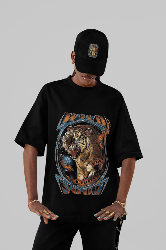 Wild Soul Oversized Vintage Tiger Tee