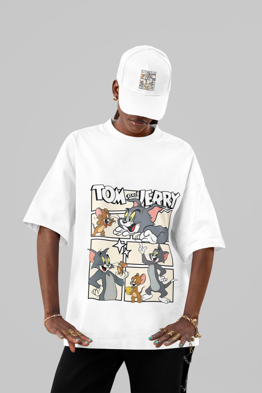 Tom & Jerry Retro Comic Strip Oversized Tee