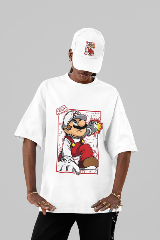 Super Mario Fire Mode Oversized Tee