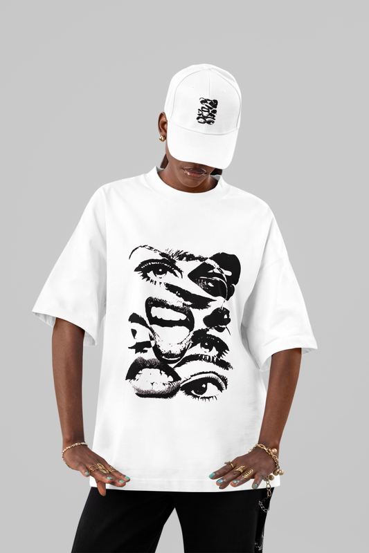 Fragmented Expression Oversized Tee