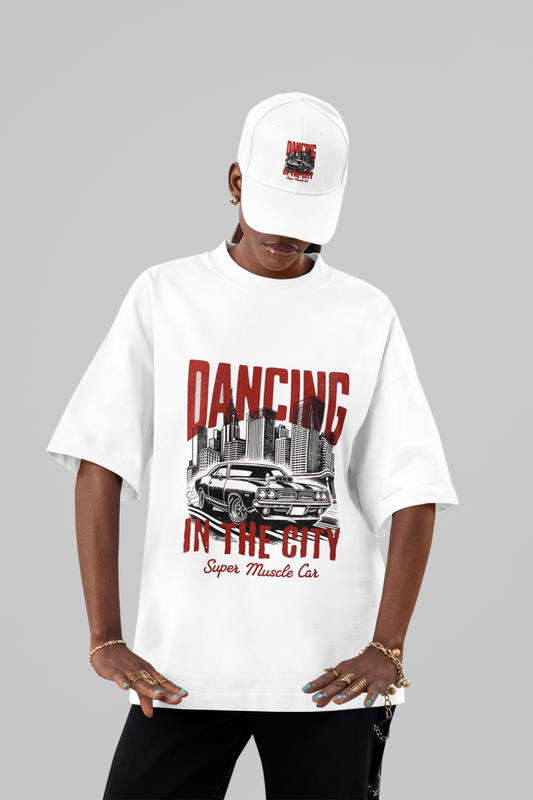 Dancing in the City Muscle Car Oversized T-Shirt
