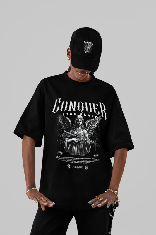 "Conquer Your Fears" Oversized Graphic Tee