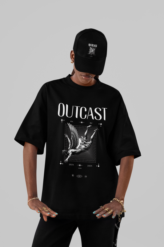 OUTCAST" Fallen Angel Tee – Dystopian Myth Graphic Tee