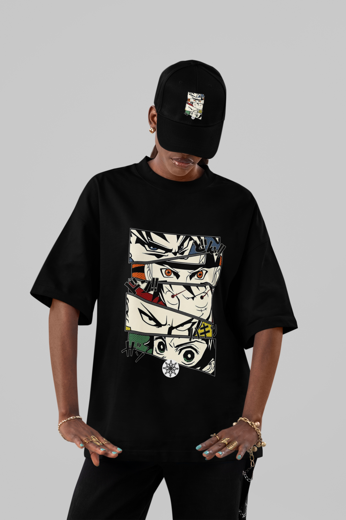 "Shadow Eyes" Oversized Anime Tee