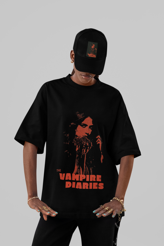 "The Vampire Diaries" Retro Graphic Oversized Tee