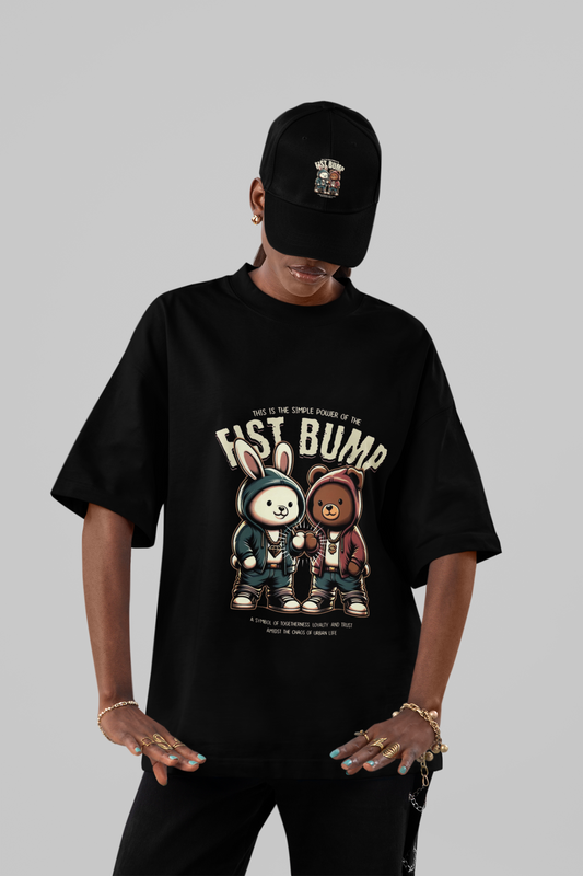Fist Bump” Urban Bunny & Bear Oversized Tee