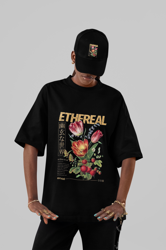 EHEREAL BLOOM" Oversized Graphic Tee