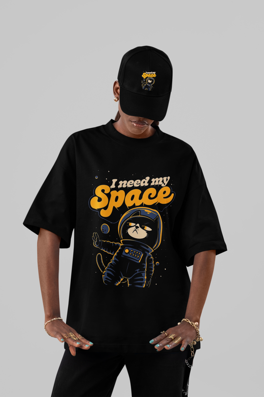 “I Need My Space” Oversized Tee – Space Cat Edition