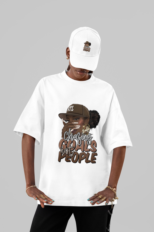 Chasing Goals Not People" Oversized Graphic Tee