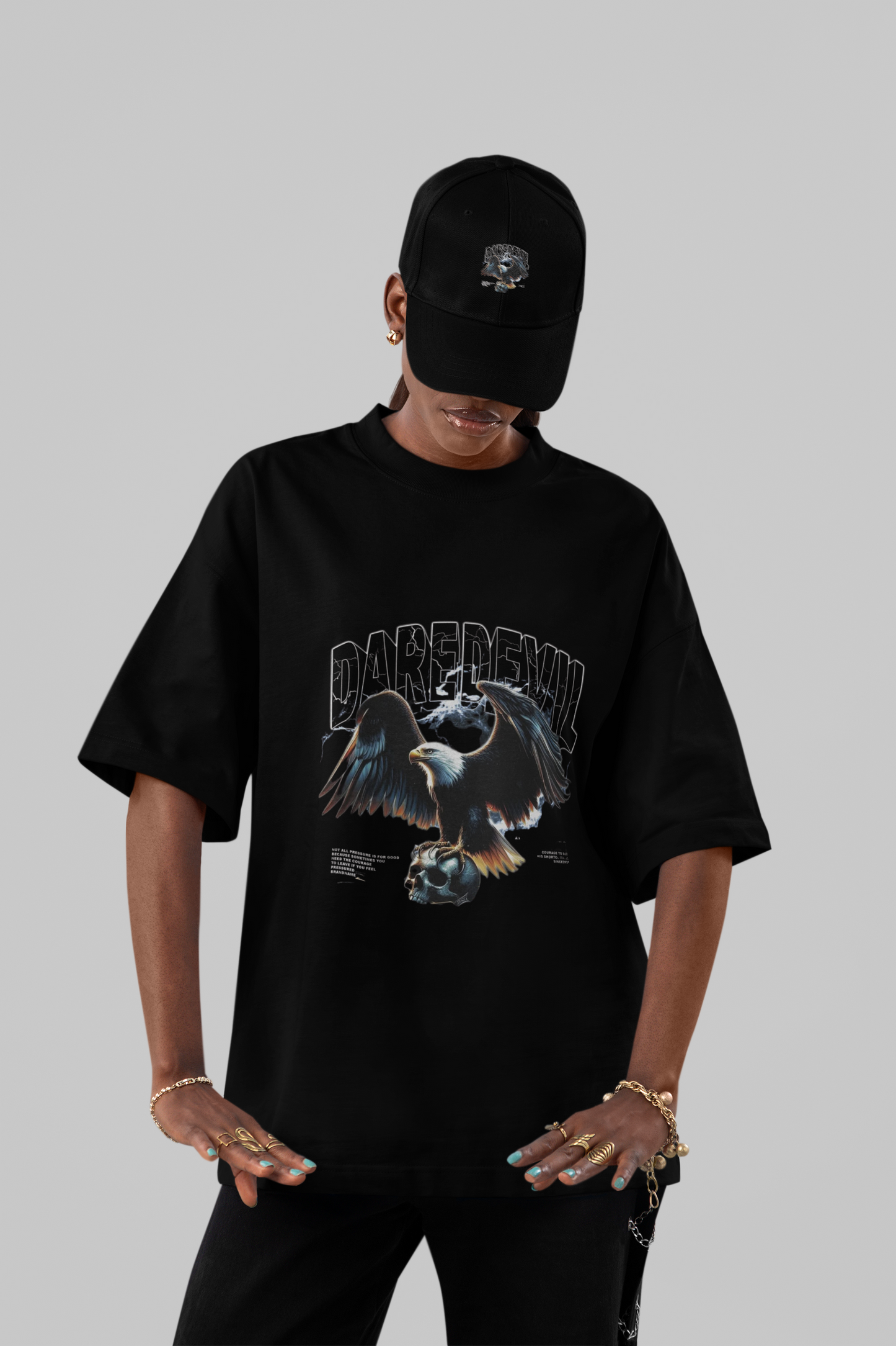 Daredevil" Eagle and Skull Oversized Tee
