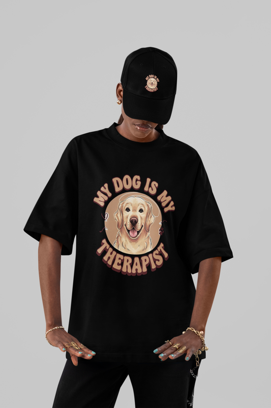 My Dog is My Therapist" Oversized Tee