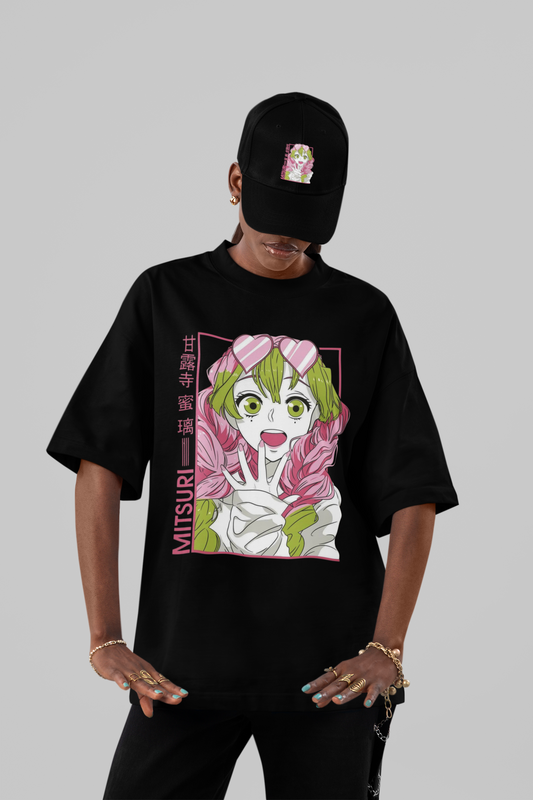 Mitsuri Kanroji 'Love Hashira' Heart Frame Oversized Graphic Tee