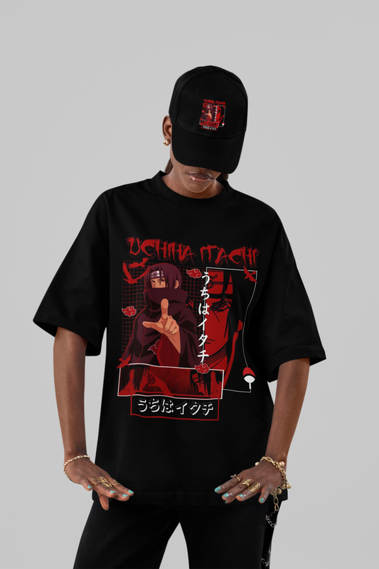Itachi Uchiha 'Crimson Eye' Oversized Graphic Tee