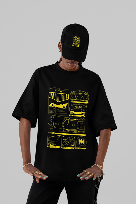 The Batmobile Blueprint Schematic Oversized Tee