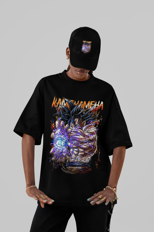 Goku Kamehameha Power-Up Oversized Anime T-Shirt