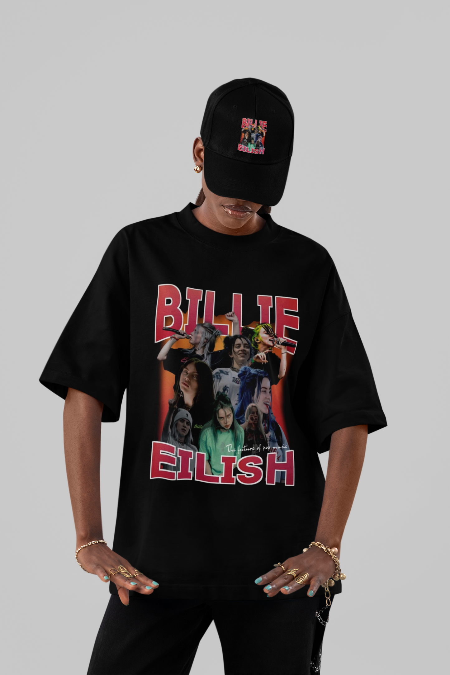 Vintage Billie Eilish Bootleg Style Oversized Black T-Shirt