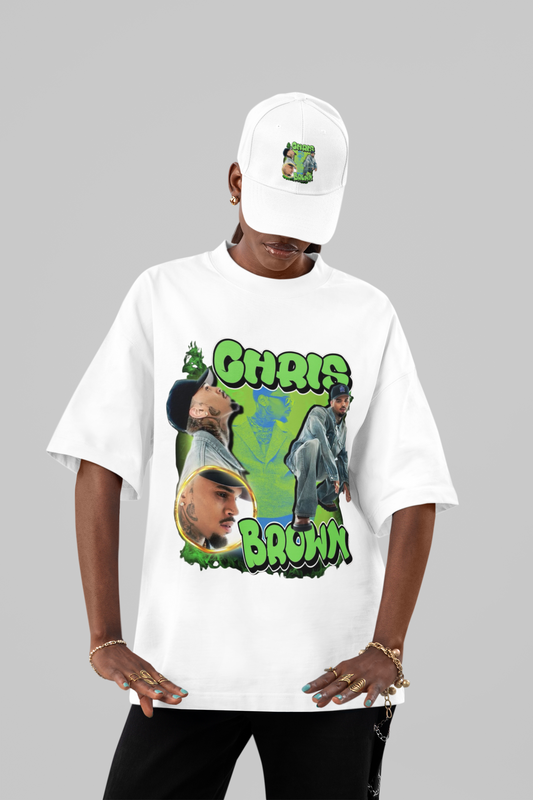 Chris Brown Y2K Vintage Neon Green Graphic Tee