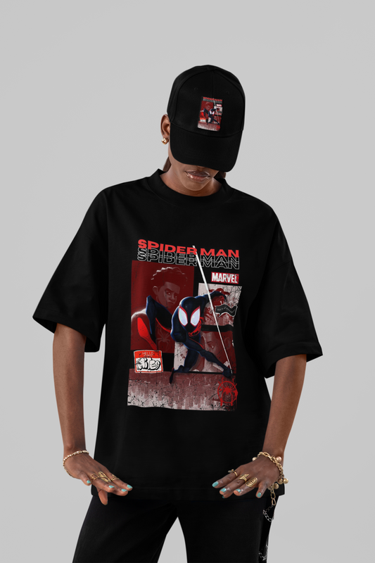 Miles Morales Spider-Man Comic Panel Oversized Tee