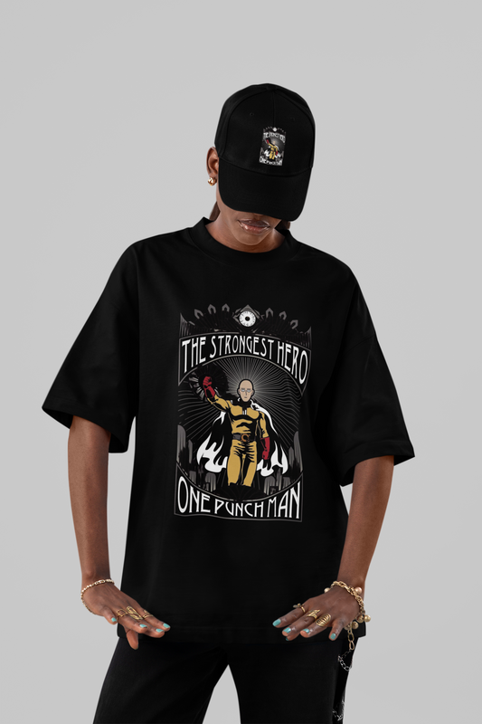 Saitama 'Strongest Hero' Vintage Poster T-Shirt