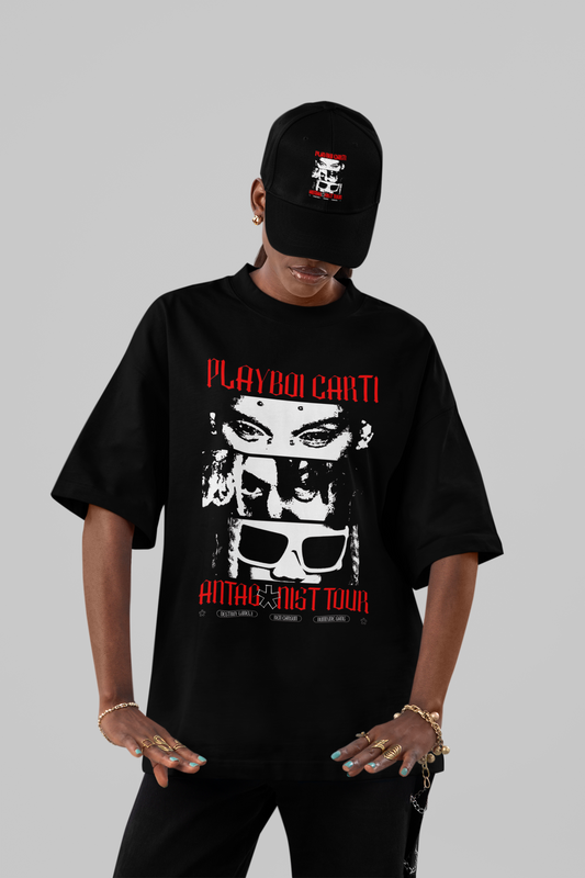 Playboi Carti "Antagonist Tour" Stacked Eyes Oversized T-Shirt