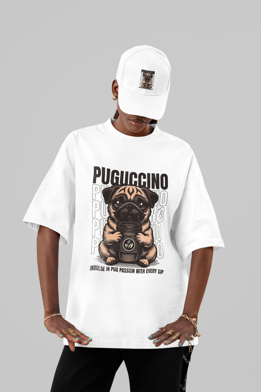 PUGUCCINO Coffee Pug Oversized T-Shirt