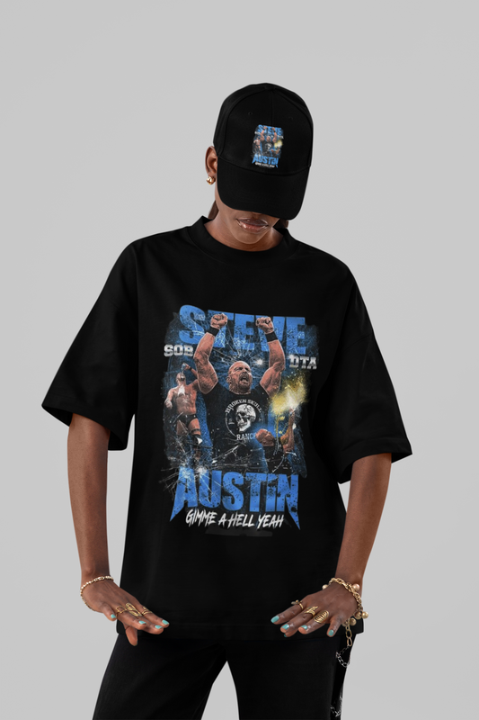 Vintage Stone Cold Steve Austin 'Hell Yeah' Oversized Tee