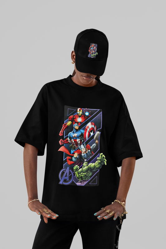 Classic Avengers Assemble! Comic Graphic Oversized Tee