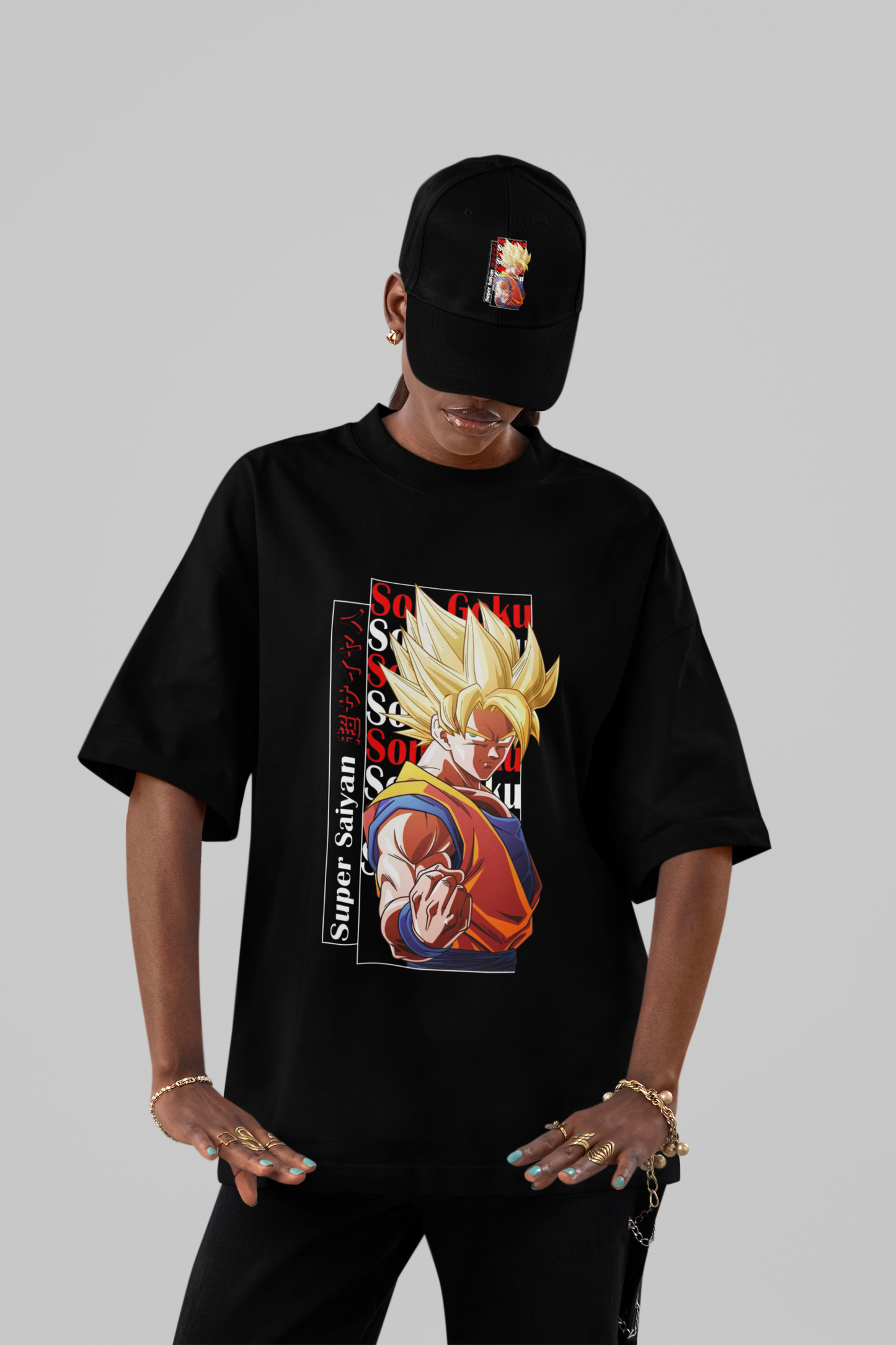 Super Saiyan Goku Power Up Oversized T-Shirt