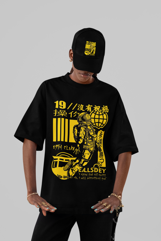 Cyber-Diver '19TH CLUB' Oversized Techwear Tee