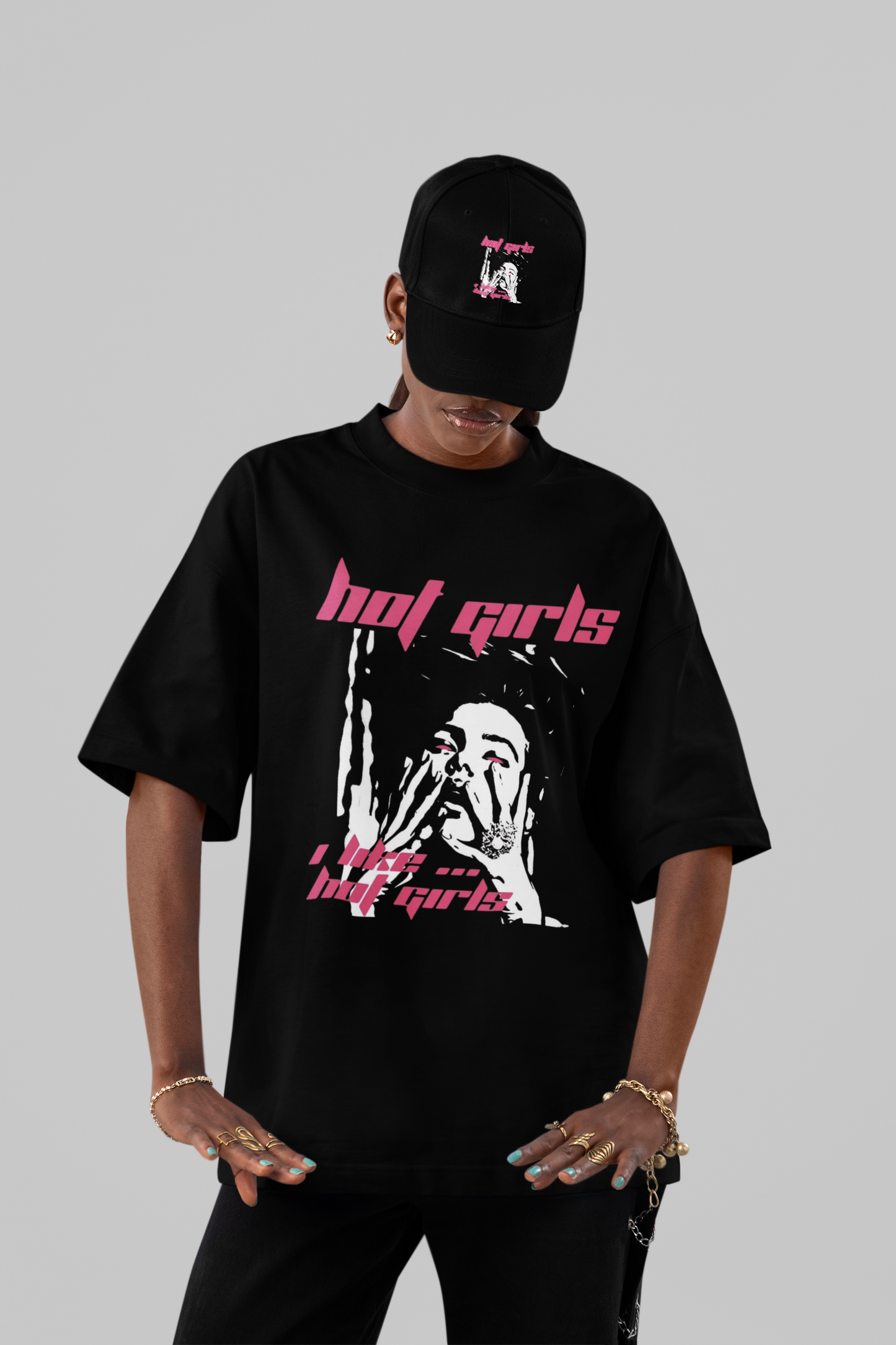 Hot Girls Oversized Y2K Rave Tee