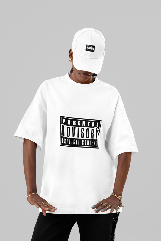 Parental Advisory Oversized Tee – Explicitly Bold