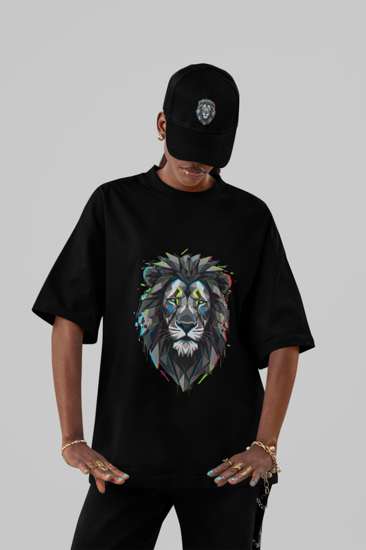 GeoRoar Oversized Tee – Digital Lion Edition