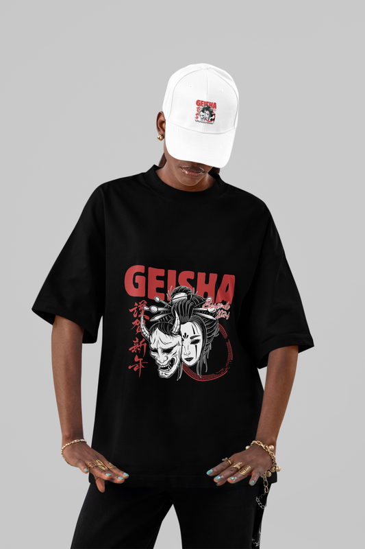 Alaseee Oni Spirit Oversized Tee – Japanese Demon Mask Art