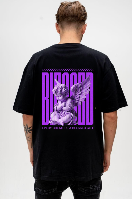 Blessed Breath Angel Graphic Tee – Purple Divine Edition