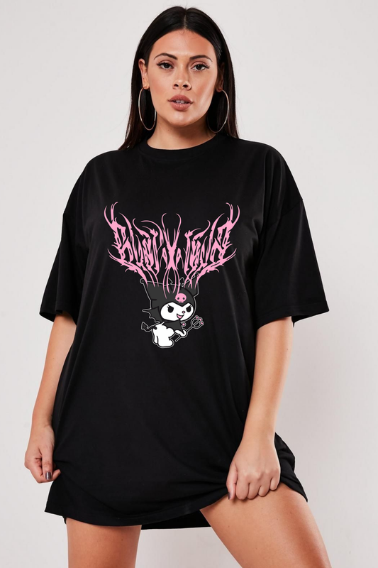 Bunny X Devil" Oversized Graphic Tee