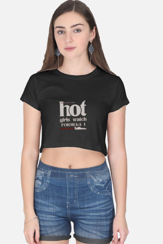 "Hot Girls Watch Formula 1" Graphic Crop Top