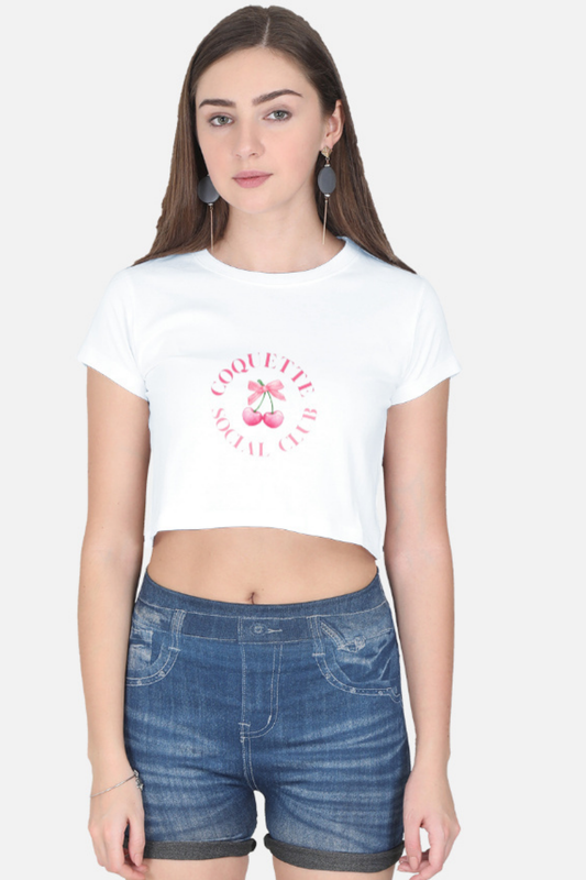 Coquette Social Club Pink Cherry Crop Top